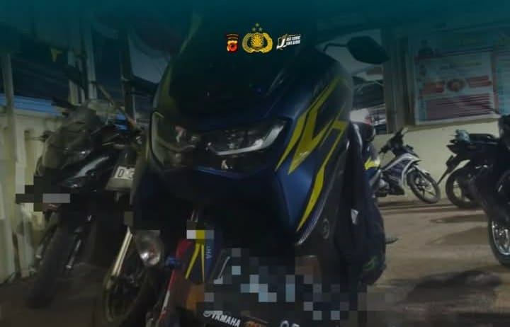 Polsek Cibalong Polres Garut mengamankan pelaku curanmor beserta sepeda motor hasil curian. (Sumber : Polres Garut)