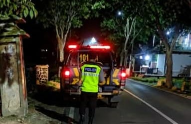 Polsek Wanaraja membubarkan kelompok remaja yang diduga akan melakukan balapan liar di Sawah Lega Garut. (Sumber : Polres Garut)