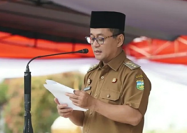 Bupati Tasikmalaya Cecep Nurul Yakin memimpin apel pagi di Setda